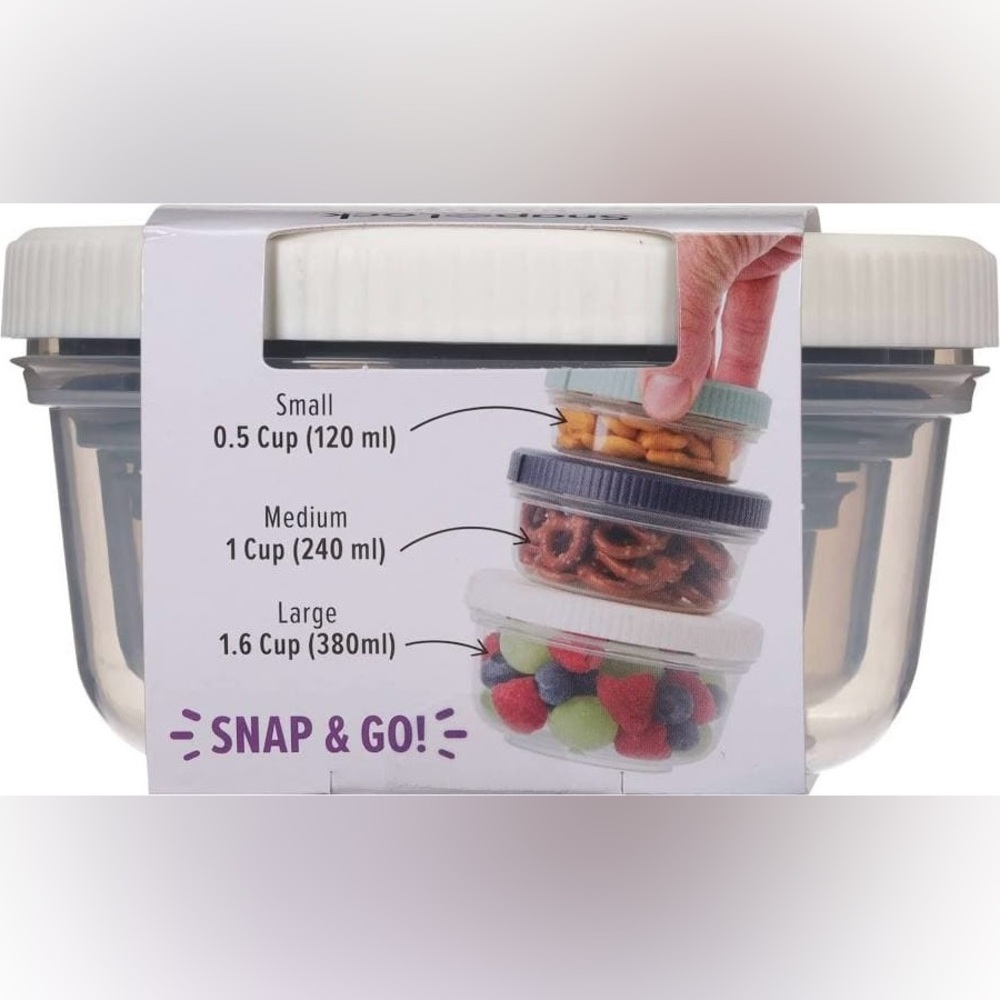 NWT 3pk SnapLock Nesting Snack Set - Picture 4 of 9